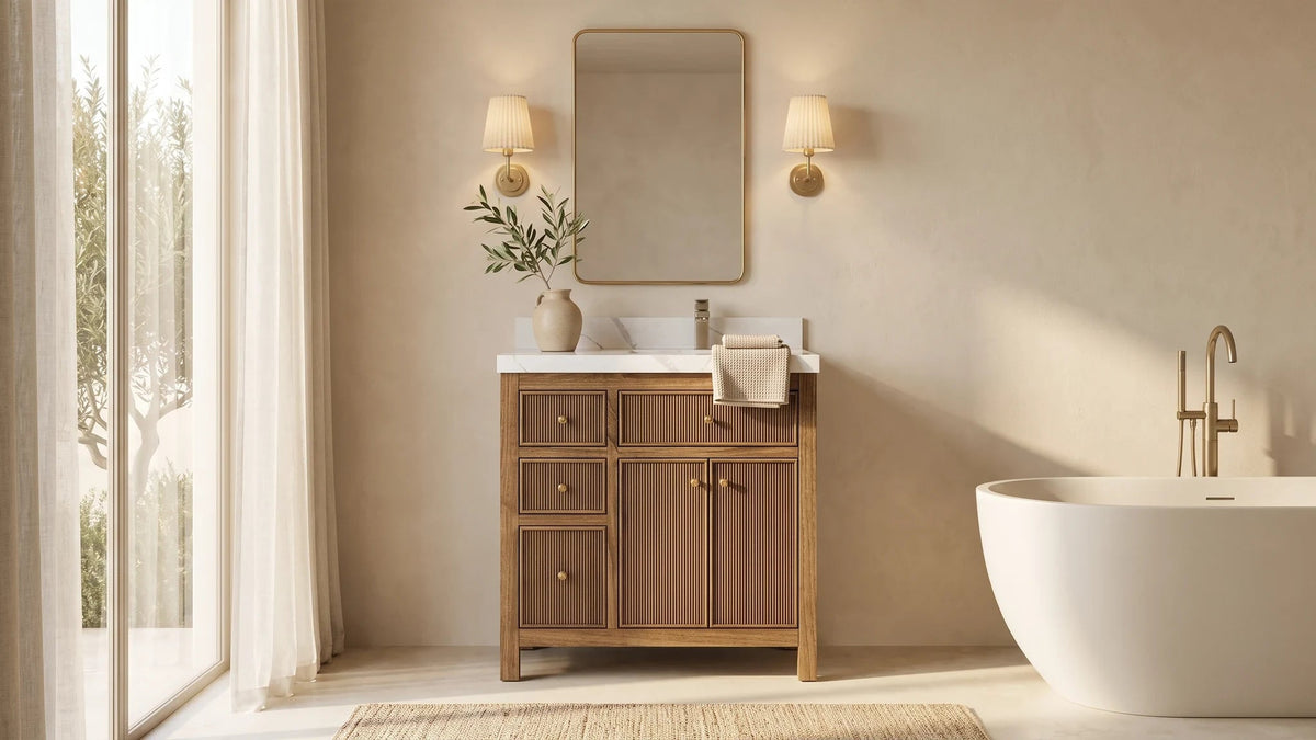 36-Inch Offset Sink Bathroom Vanity: Left vs Right Guide - Willow Bath and Vanity
