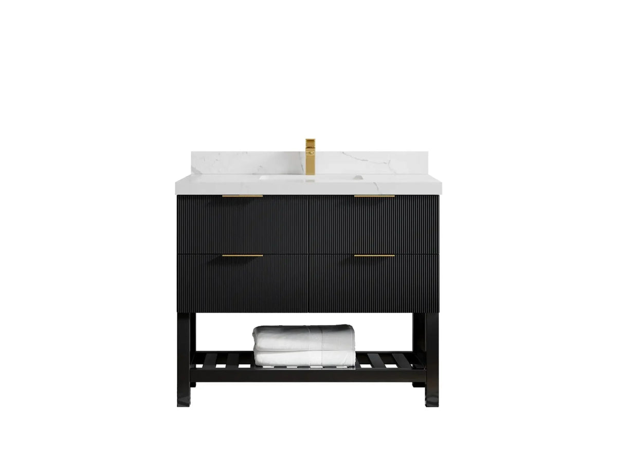 Catalina 36-inch black center-sink bathroom vanity by Willow