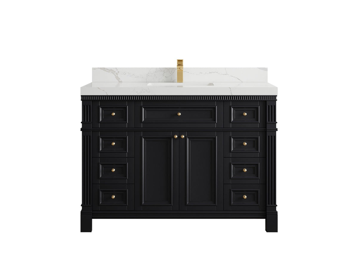 48-Inch Black Single-Sink Bathroom Vanities