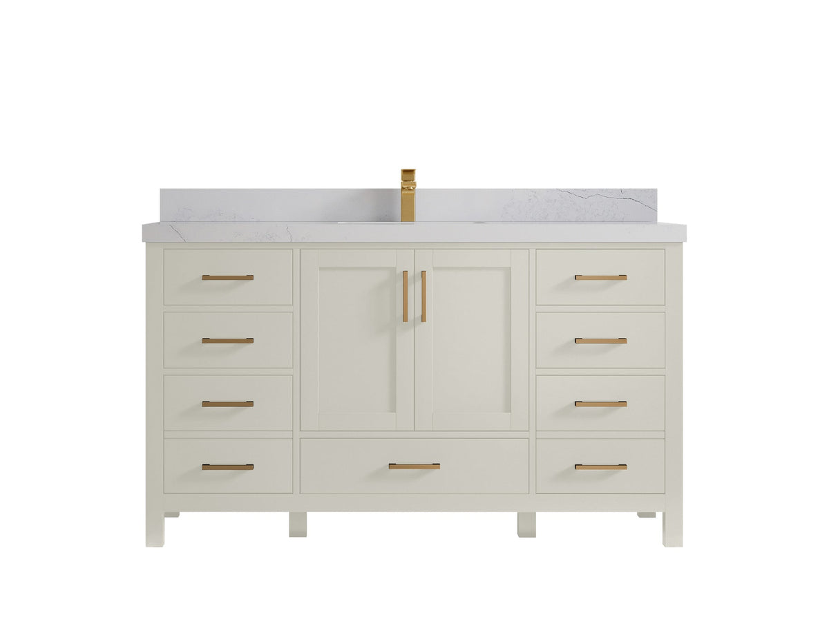 60-Inch Beige Single-Sink Bathroom Vanities