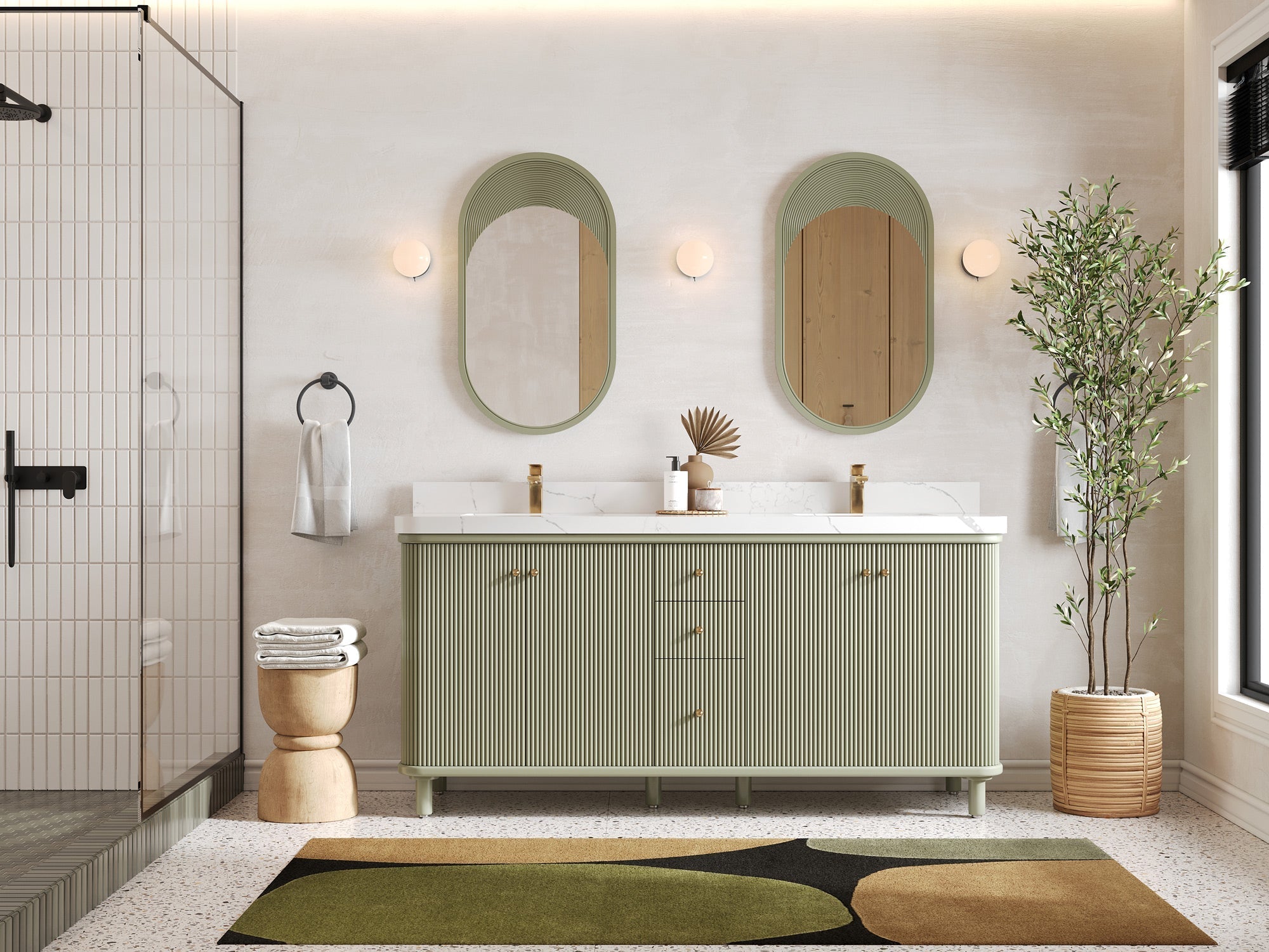 Miami 72 in. W x 22 in. D Double Sink Bathroom Vanity - Willow Bath and Vanity