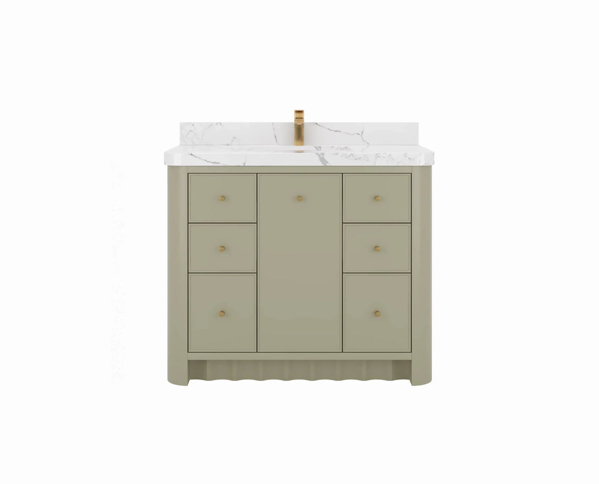 42-Inch Green Bathroom Vanities — Orlando 42 in. W x 22 in. D Single Sink Bathroom Vanity
