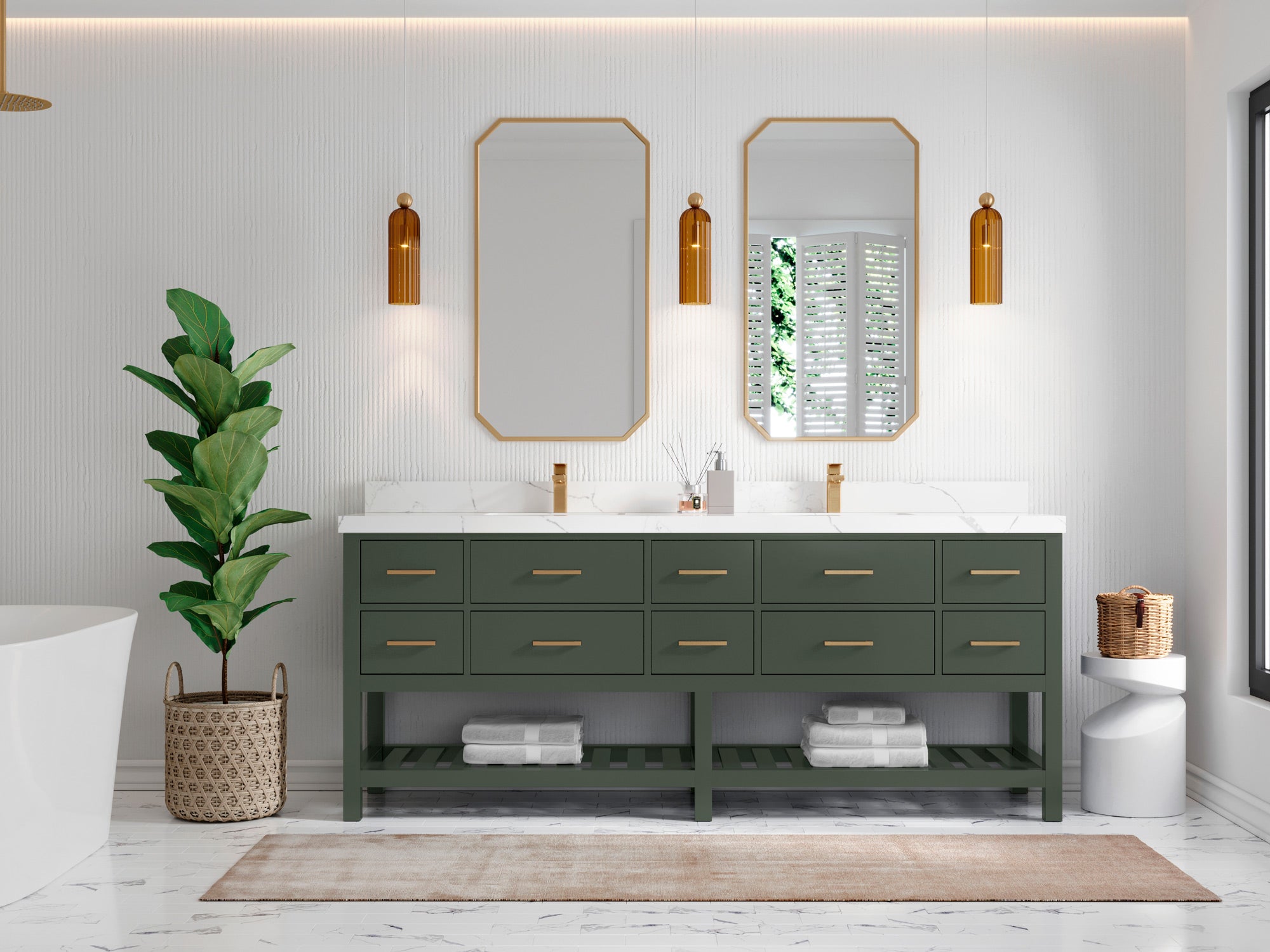 Parker 84 in. W x 22 in. D Double Sink Bathroom Vanity