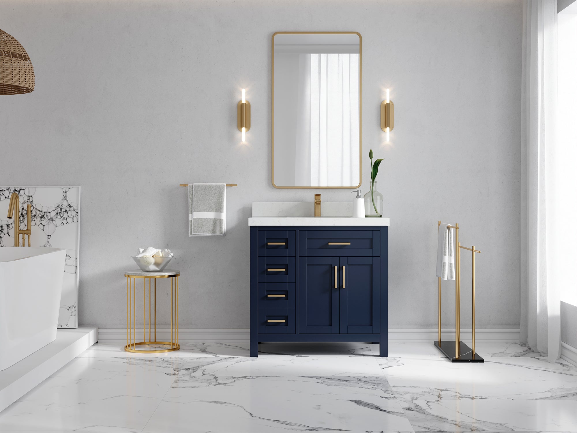 Cambridge 36 in. W x 22 in. D Single Center Sink Bathroom vanity