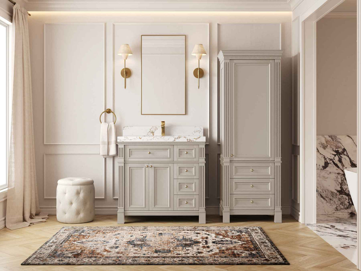 Paris 36 in. W x 22 in. D Bathroom Vanity with Center Sink
