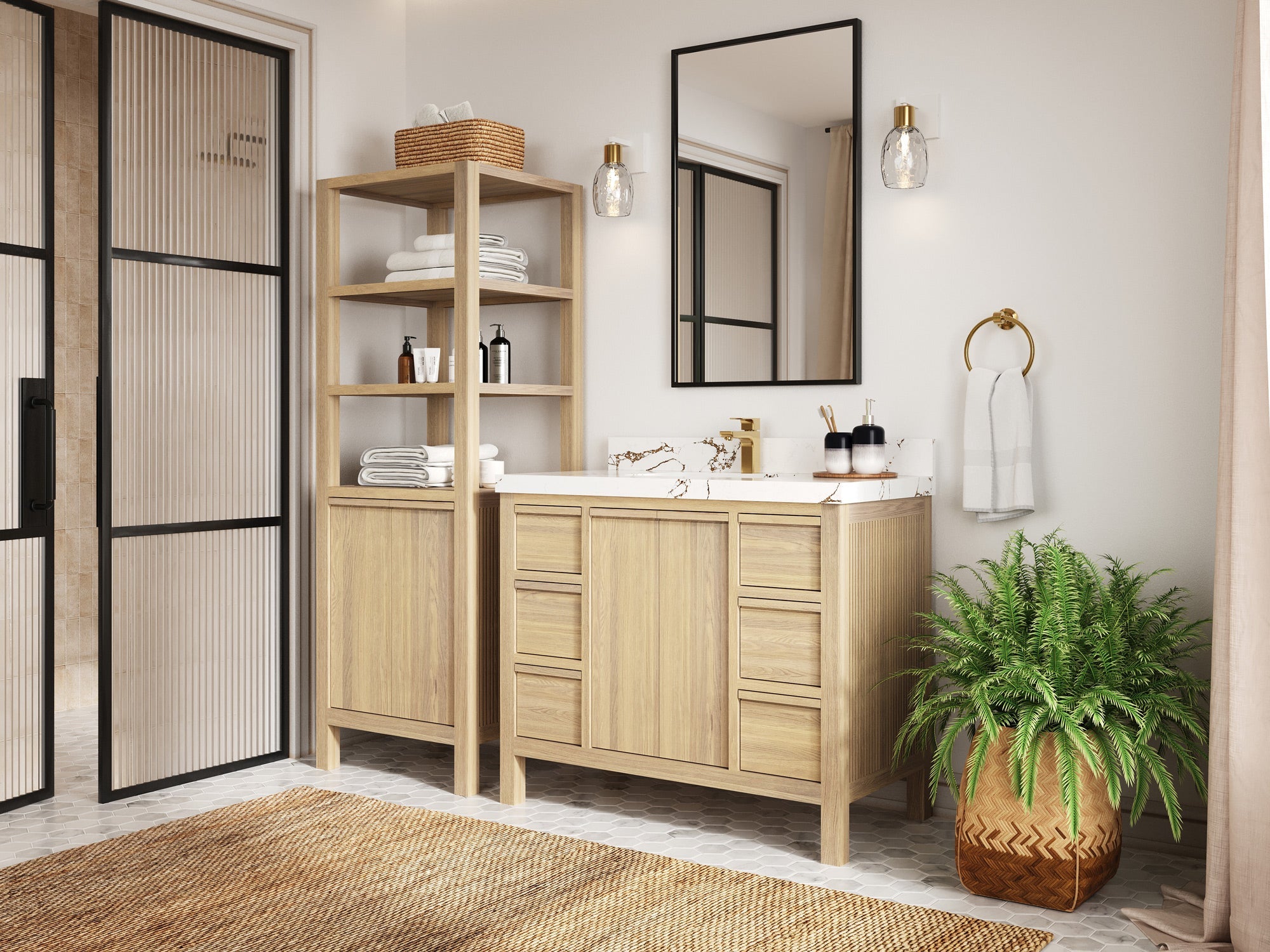 Elizabeth White Oak 42 in. W x 22 in. D Single Sink Bathroom Vanity