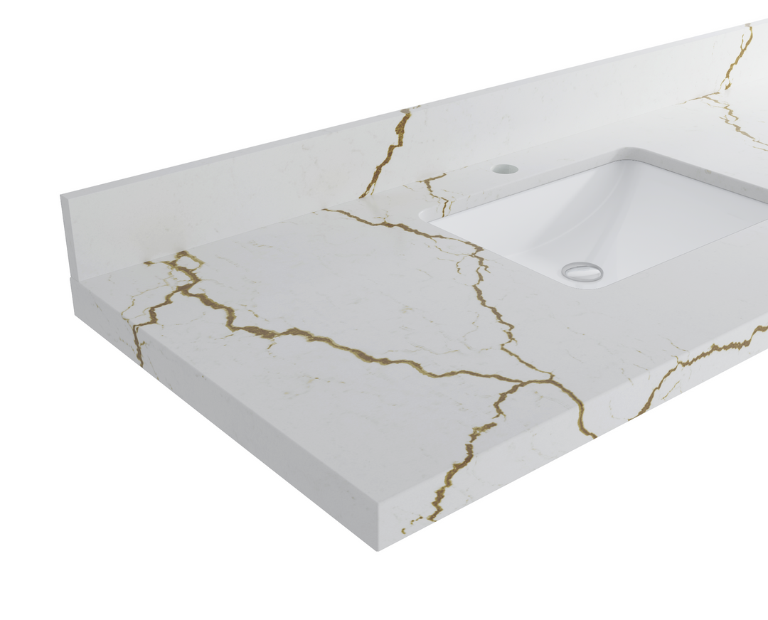 Catalina 36 in. W x 22 in. D Single Sink Bathroom Vanity in Black with 2 in Calacatta Laza Quartz Countertop