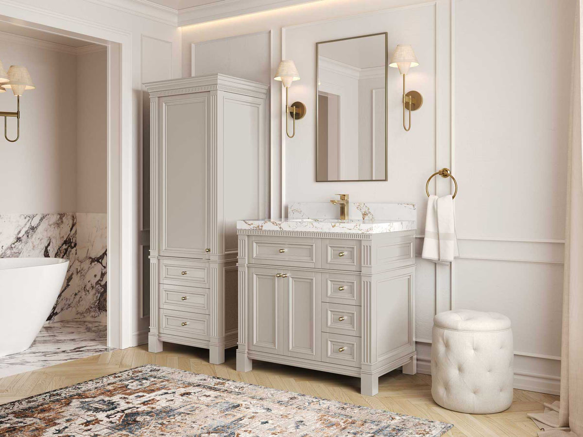 Paris 36 in. W x 22 in. D Bathroom Vanity with Center Sink