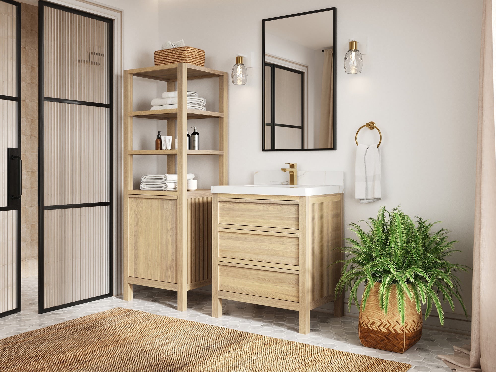 Elizabeth White Oak 30 in. W x 22 in. D Single Sink Bathroom Vanity