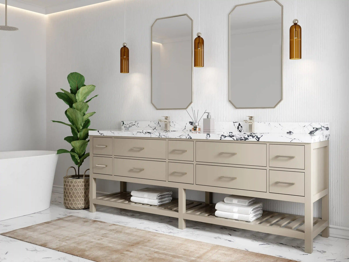 Parker 96 in W x 22 in D Free Standing Double Sink Bathroom Vanity