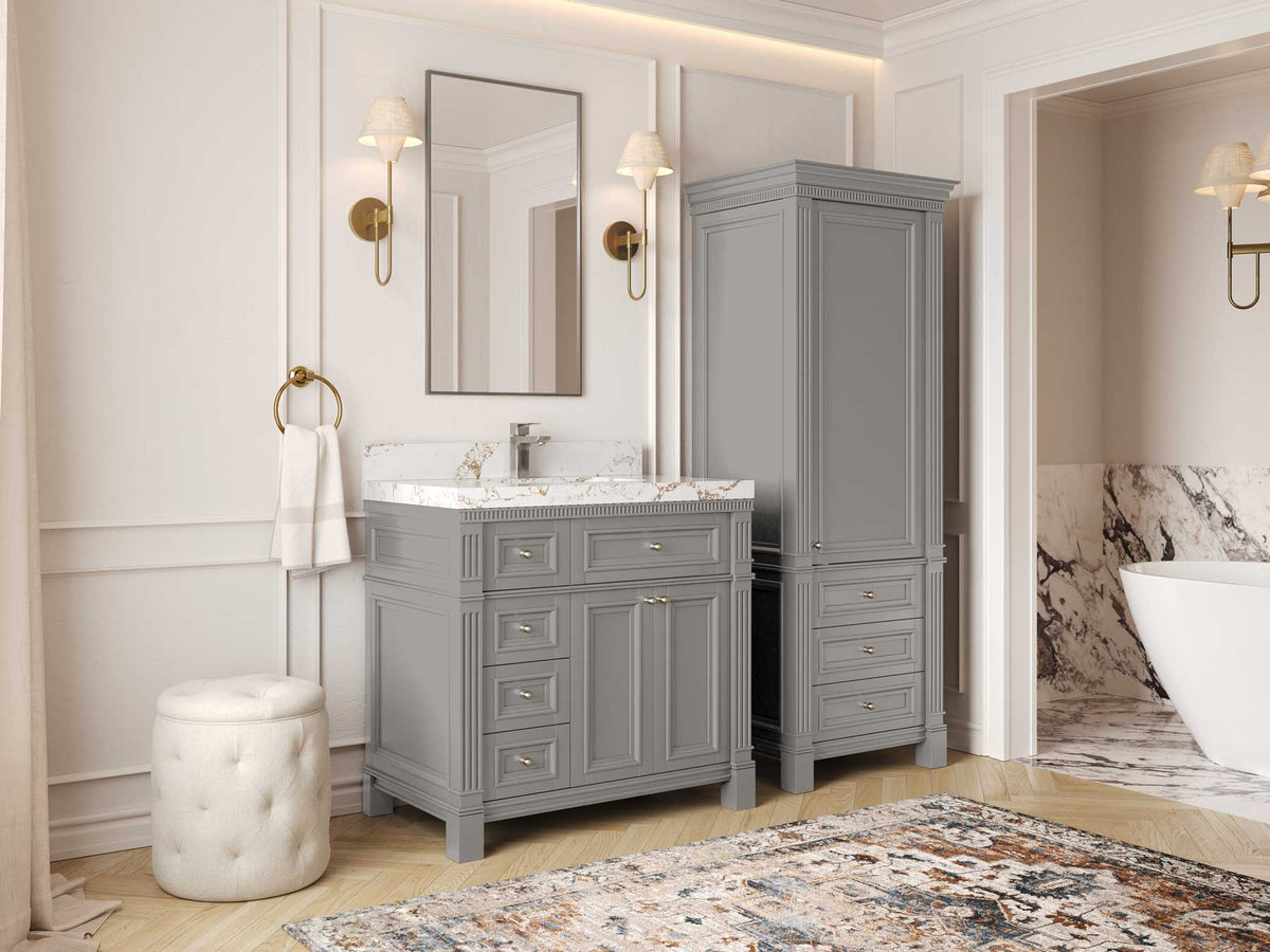 Paris 36 in. W x 22 in. D Center Sink Bathroom Vanity