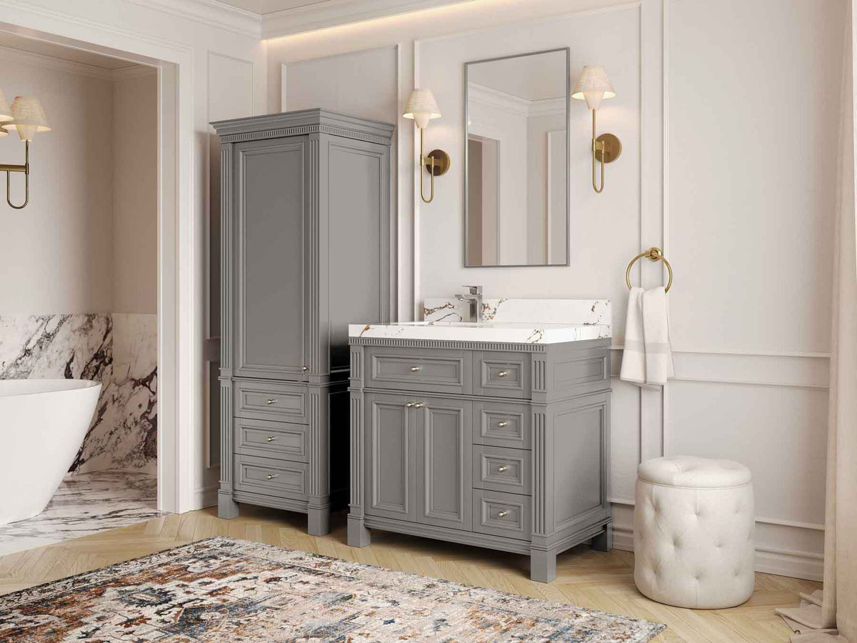 Paris 36 in. W x 22 in. D Left Offset Sink Bathroom Vanity