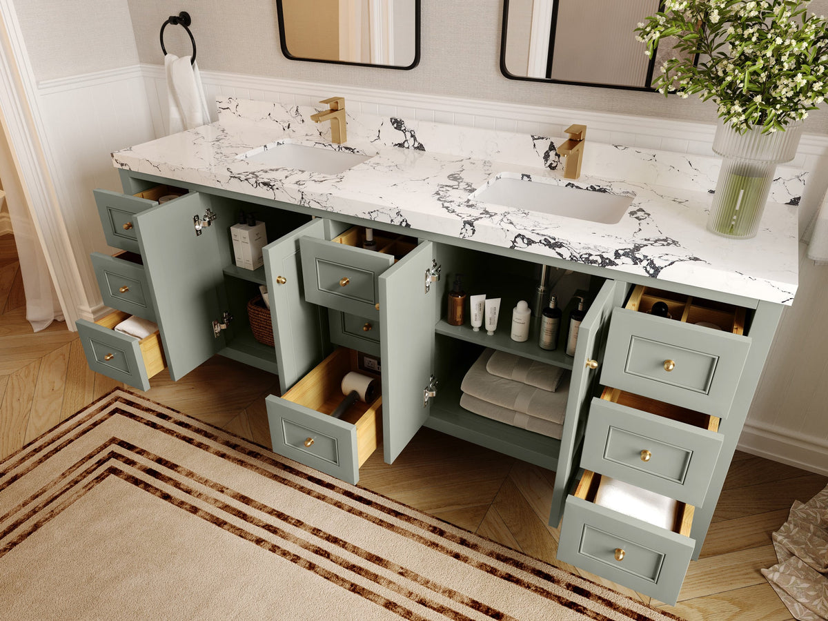 Nashville 84 in W x 22 in D Double Sink Bathroom Vanity