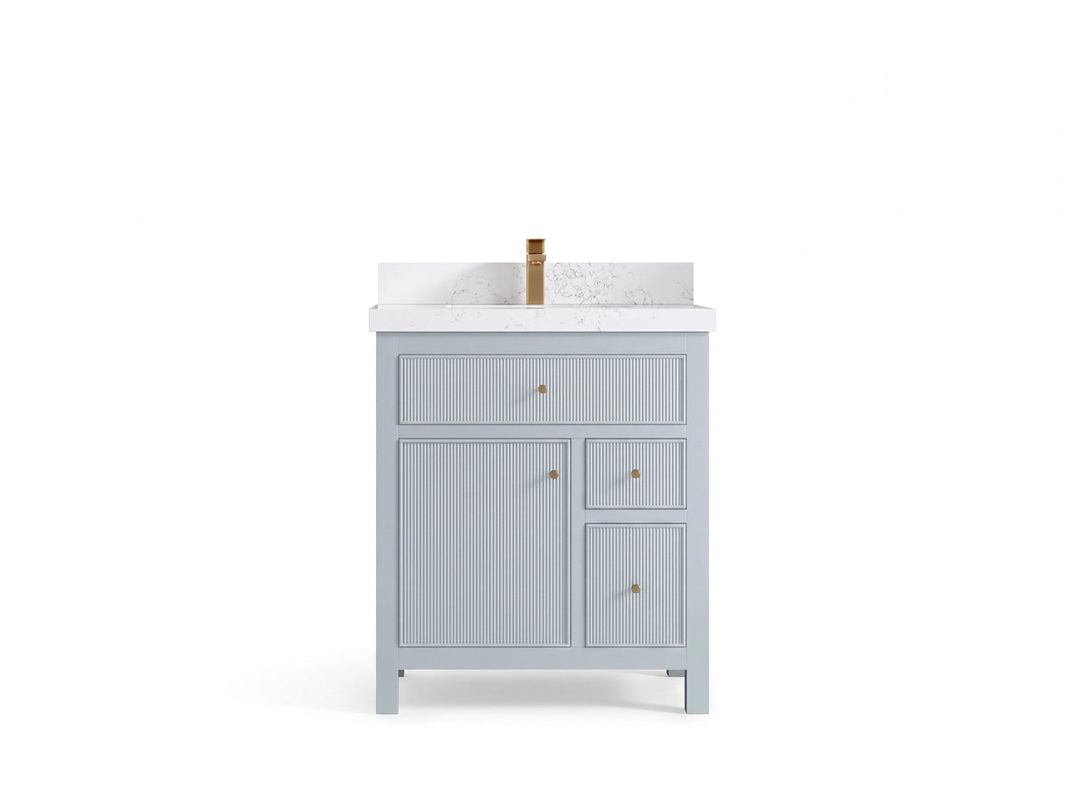 Sonoma 30 in W x 22 in D Reeded Free Standing Single Sink Bathroom Vanity