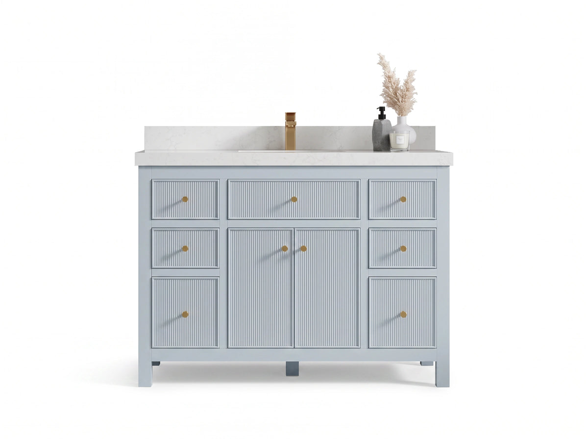 Sonoma 48 in W x 22 in D Free Standing Reeded Single Sink Bathroom Vanity