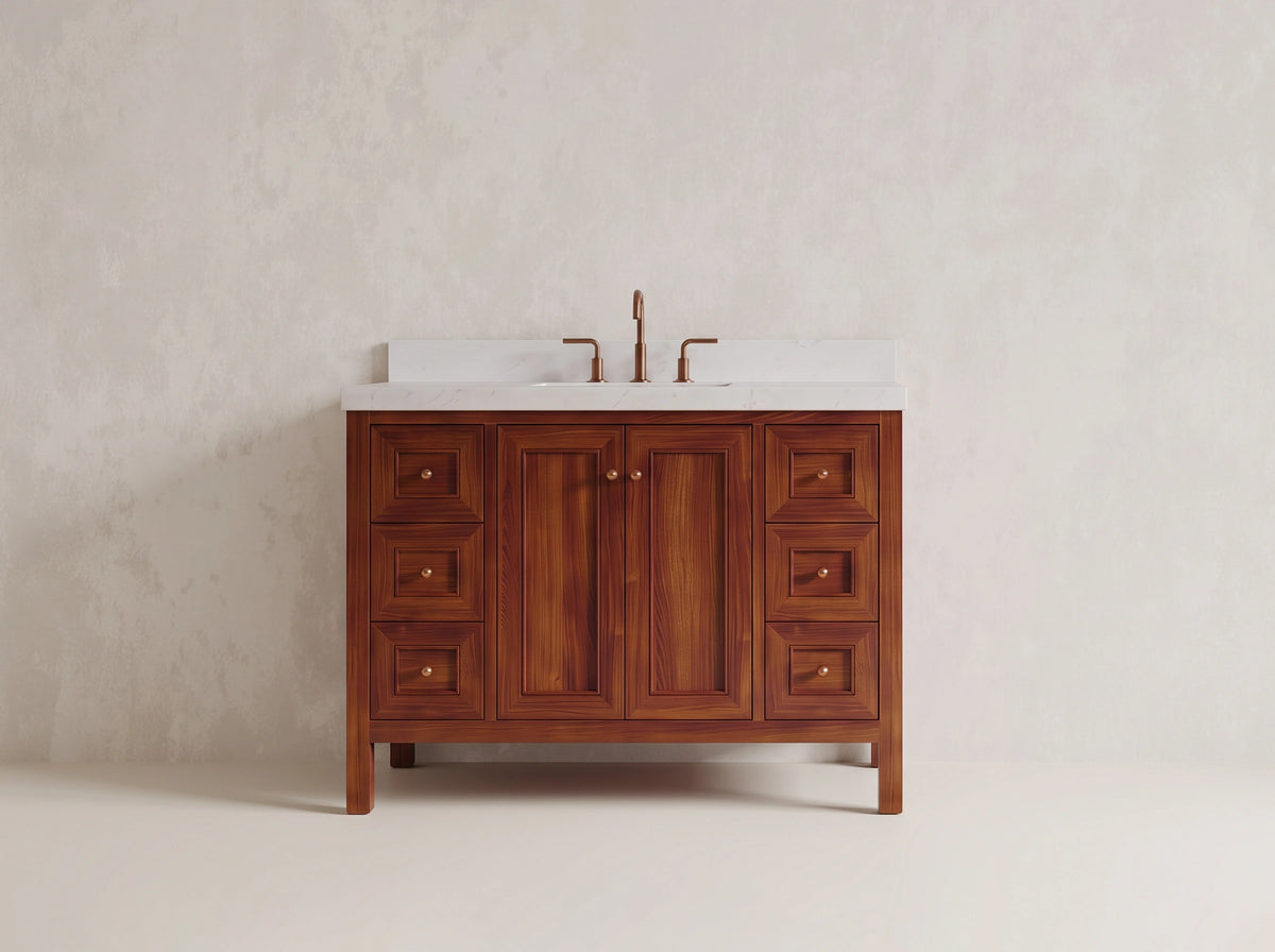 Nashville Teak Wood 48 in. W x 22 in. D Single Sink Bathroom Vanity