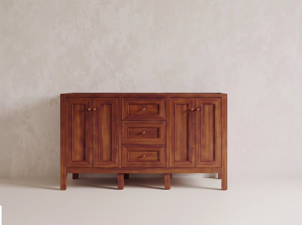 Nashville Teak Wood 60 in. W x 22 in. D Double Sink Bathroom Vanity