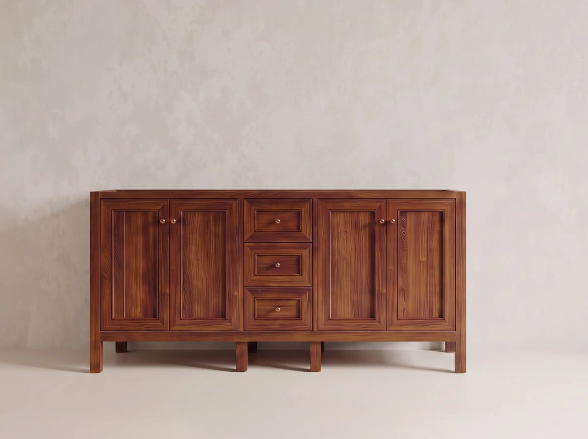 Nashville Teak Wood 72 in. W x 22 in. D Double Sink Bathroom Vanity