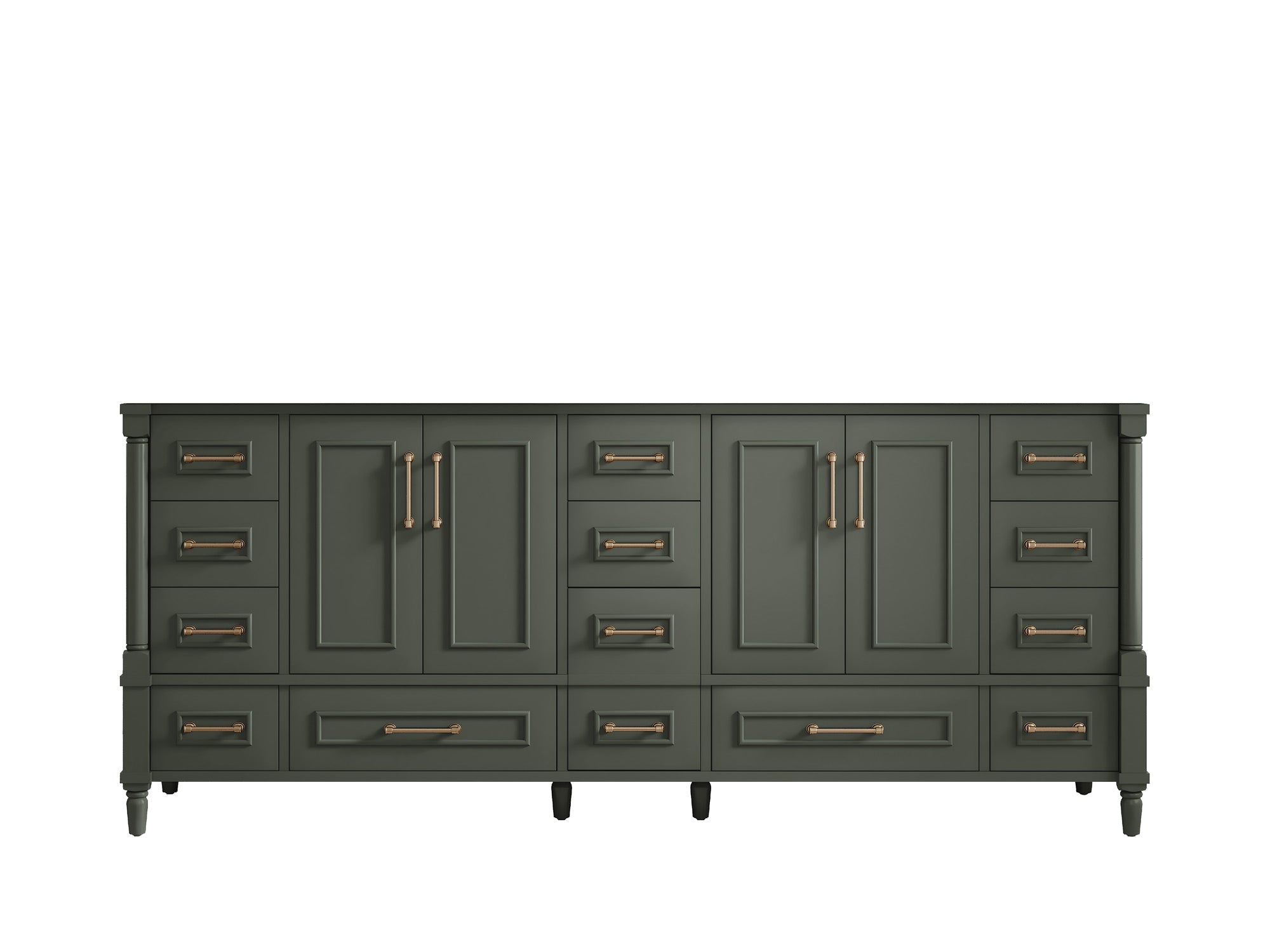 Aberdeen 80 in. W x 22 in. D Double Sink Bathroom Vanity in Pewter Green with countertop - Cabinet Only