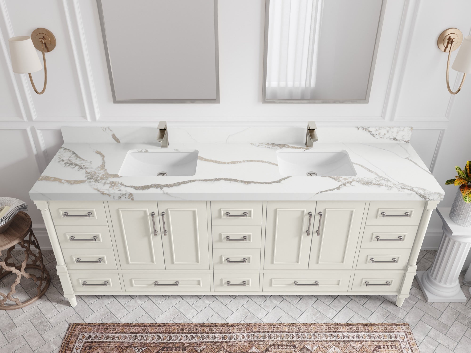 Aberdeen 84 in. W x 22 in. D Double Sink Bathroom Vanity