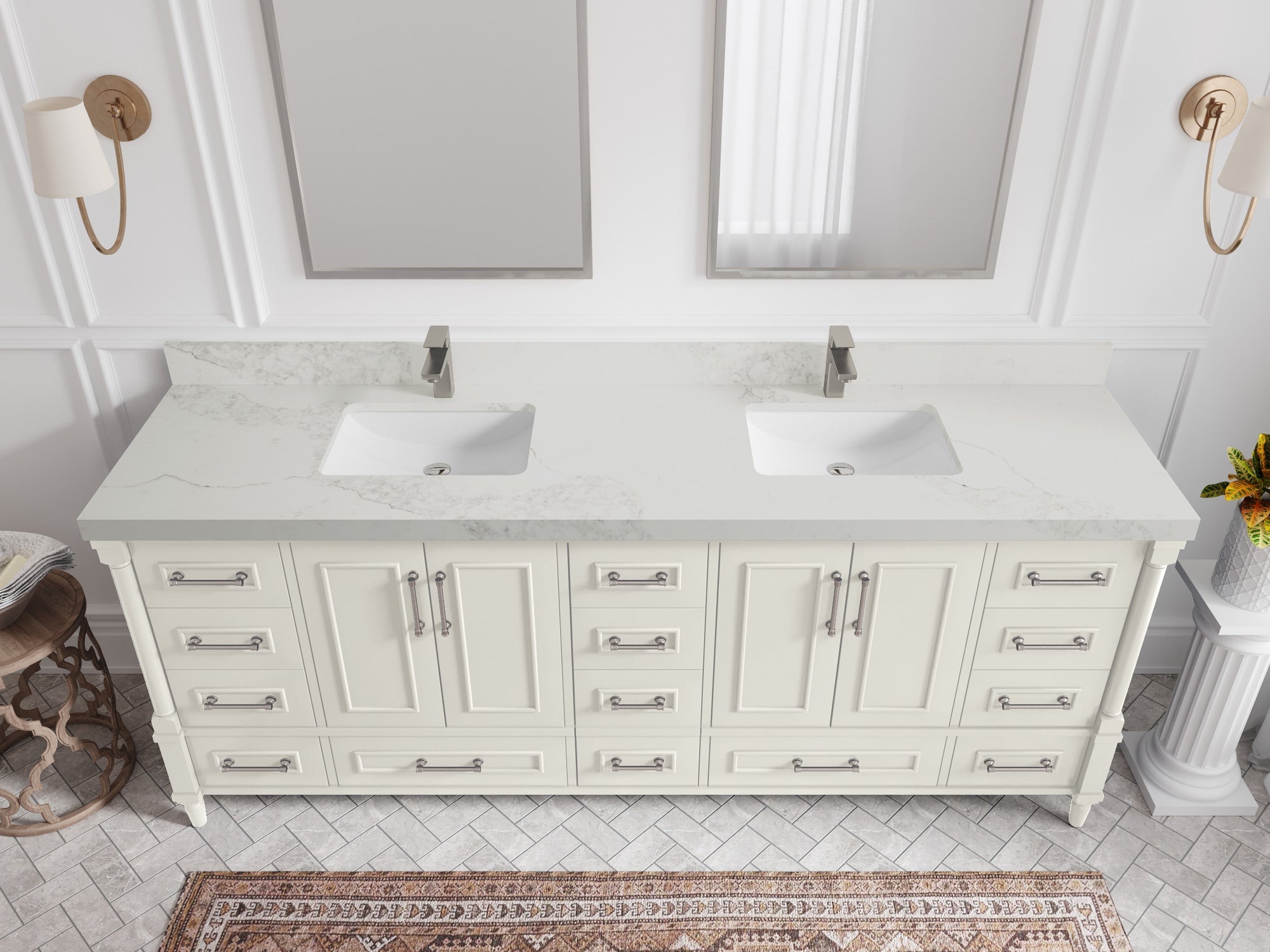 Aberdeen 84 in. W x 22 in. D Double Sink Bathroom Vanity
