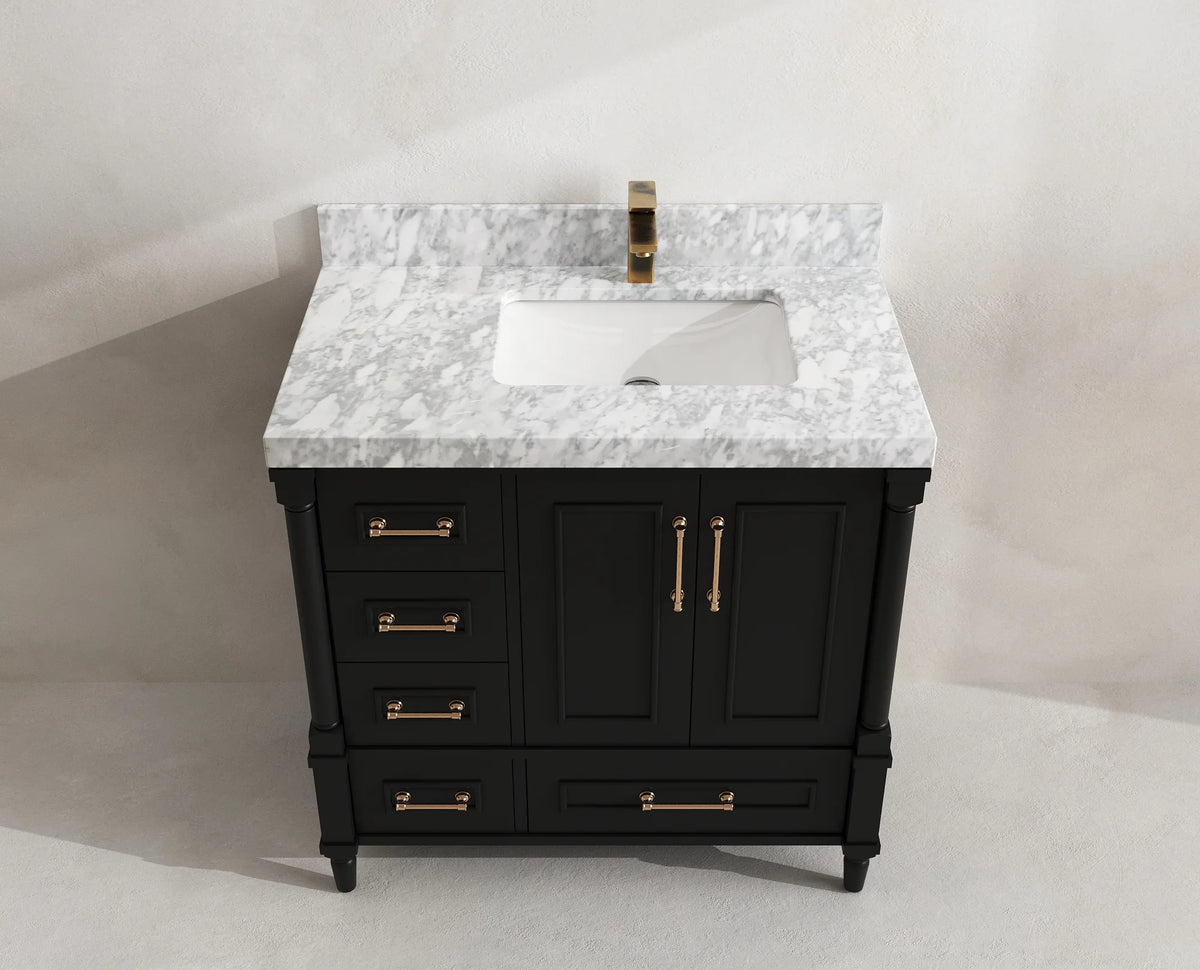 Aberdeen 36 in. W x 22 in. D Right Offset Sink Bathroom Vanity