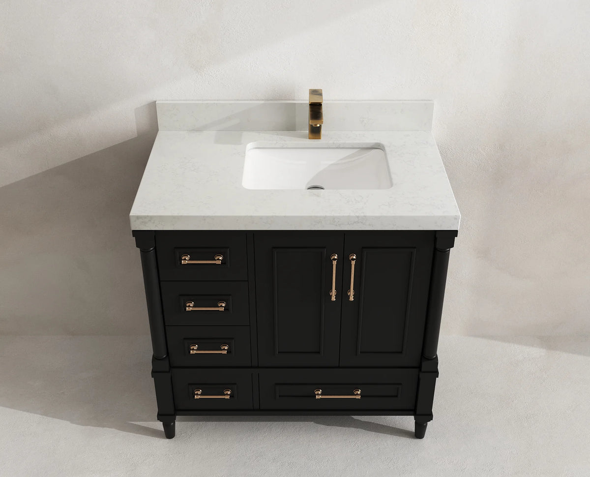 Aberdeen 36 in. W x 22 in. D Right Offset Sink Bathroom Vanity