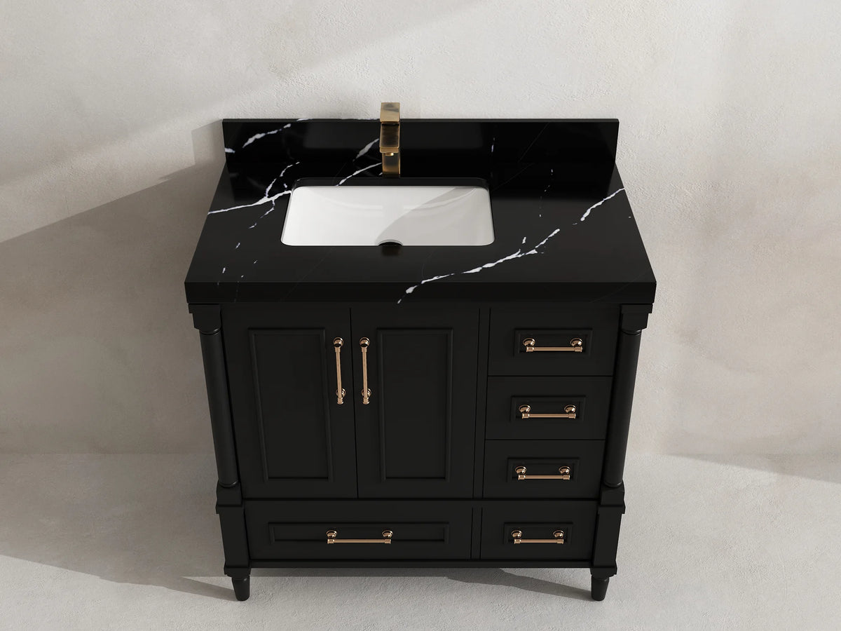 Aberdeen 36 in. W x 22 in. D Left Offset Sink Bathroom Vanity
