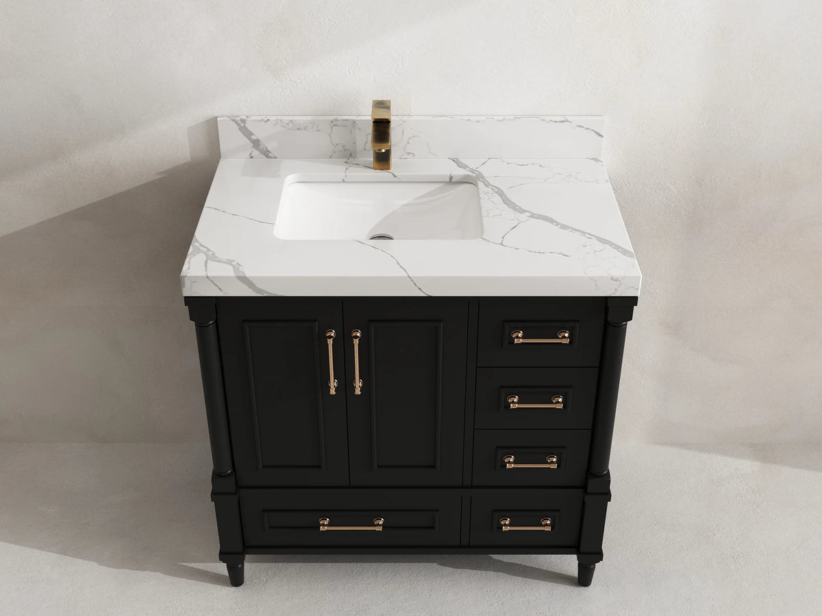Aberdeen 36 in. W x 22 in. D Left Offset Sink Bathroom Vanity
