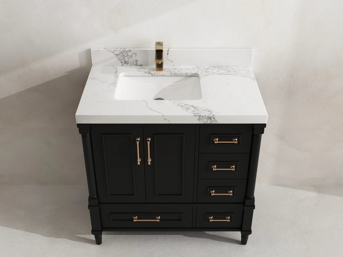 Aberdeen 36 in. W x 22 in. D Left Offset Sink Bathroom Vanity