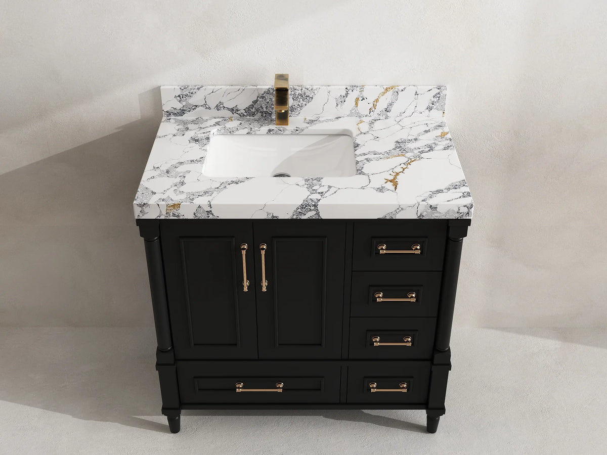 Aberdeen 36 in. W x 22 in. D Left Offset Sink Bathroom Vanity