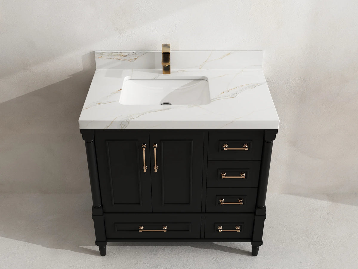 Aberdeen 36 in. W x 22 in. D Left Offset Sink Bathroom Vanity