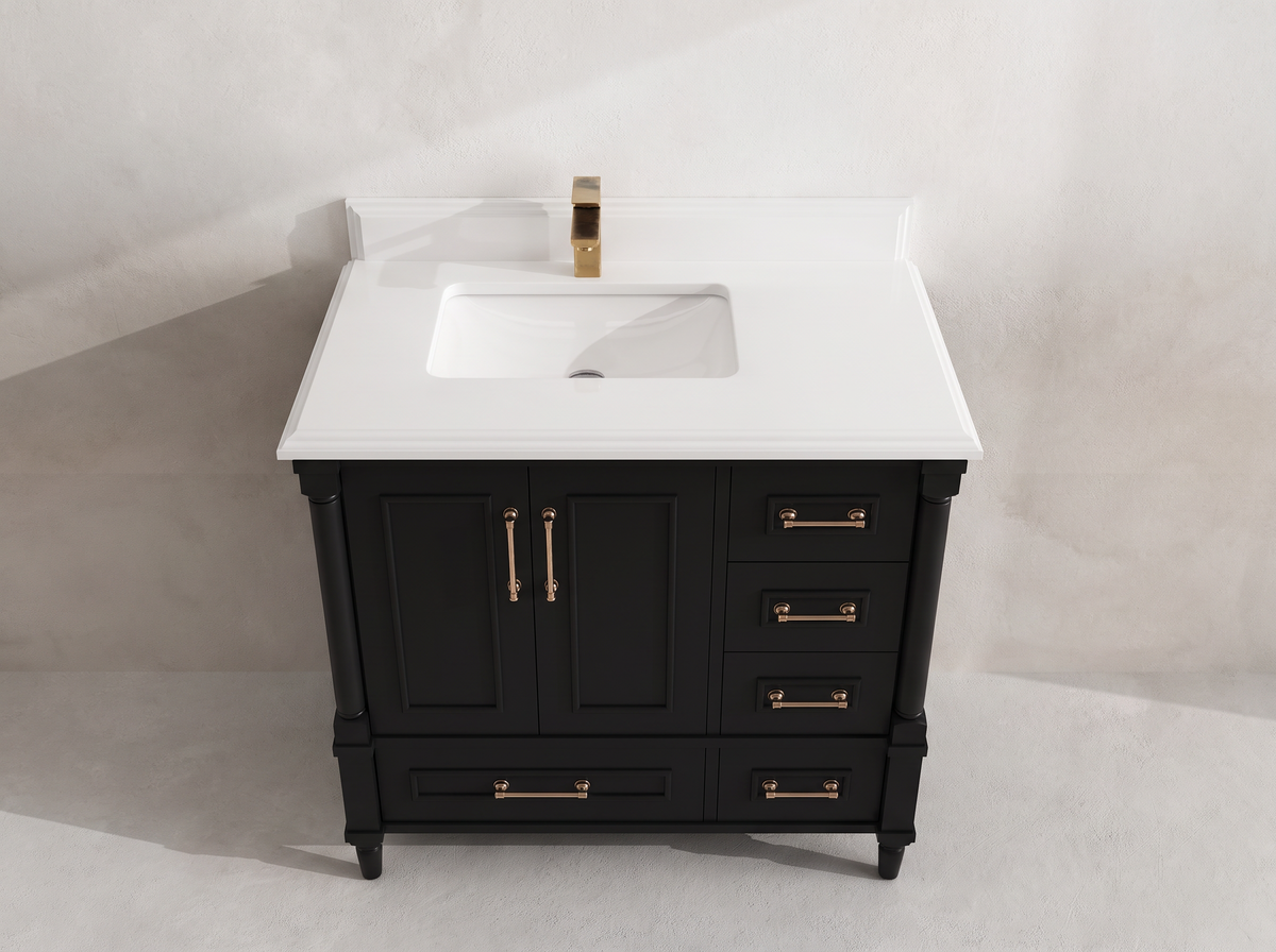 Aberdeen 36 in. W x 22 in. D Left Offset Sink Bathroom Vanity