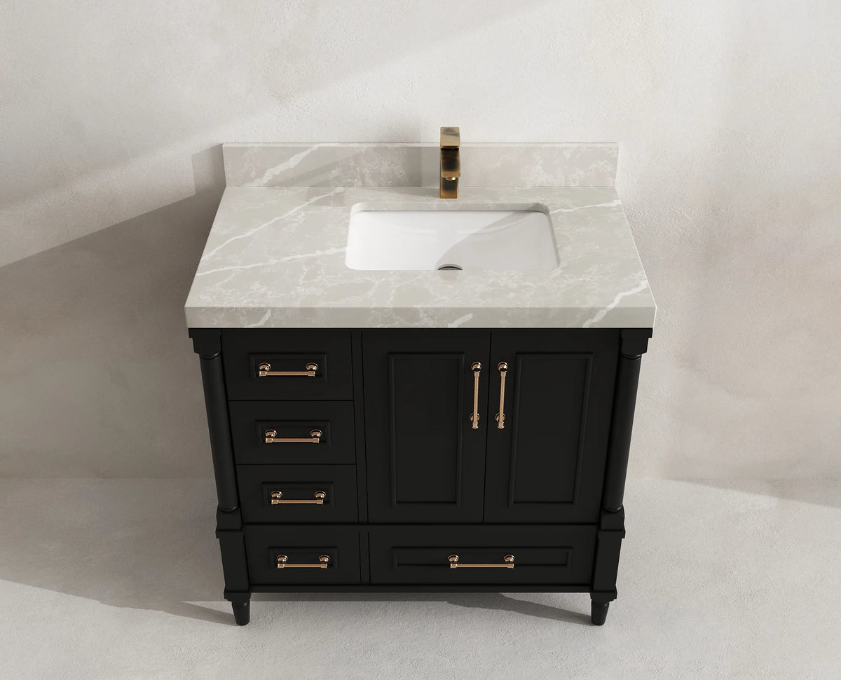 Aberdeen 36 in. W x 22 in. D Right Offset Sink Bathroom Vanity