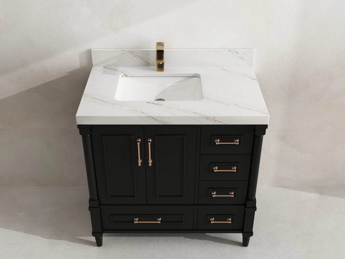 Aberdeen 36 in. W x 22 in. D Left Offset Sink Bathroom Vanity