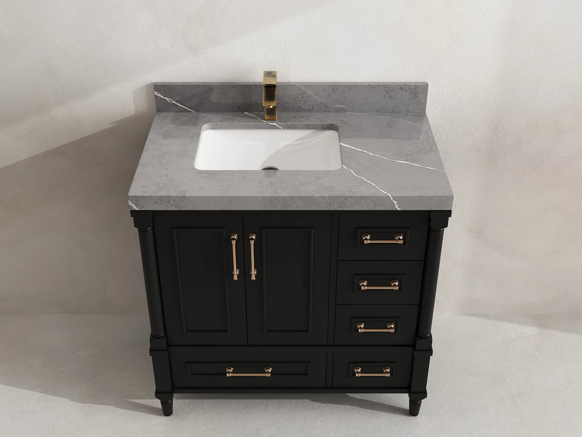 Aberdeen 36 in. W x 22 in. D Left Offset Sink Bathroom Vanity