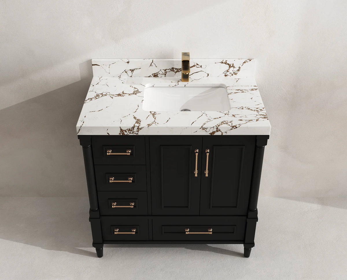 Aberdeen 36 in. W x 22 in. D Right Offset Sink Bathroom Vanity