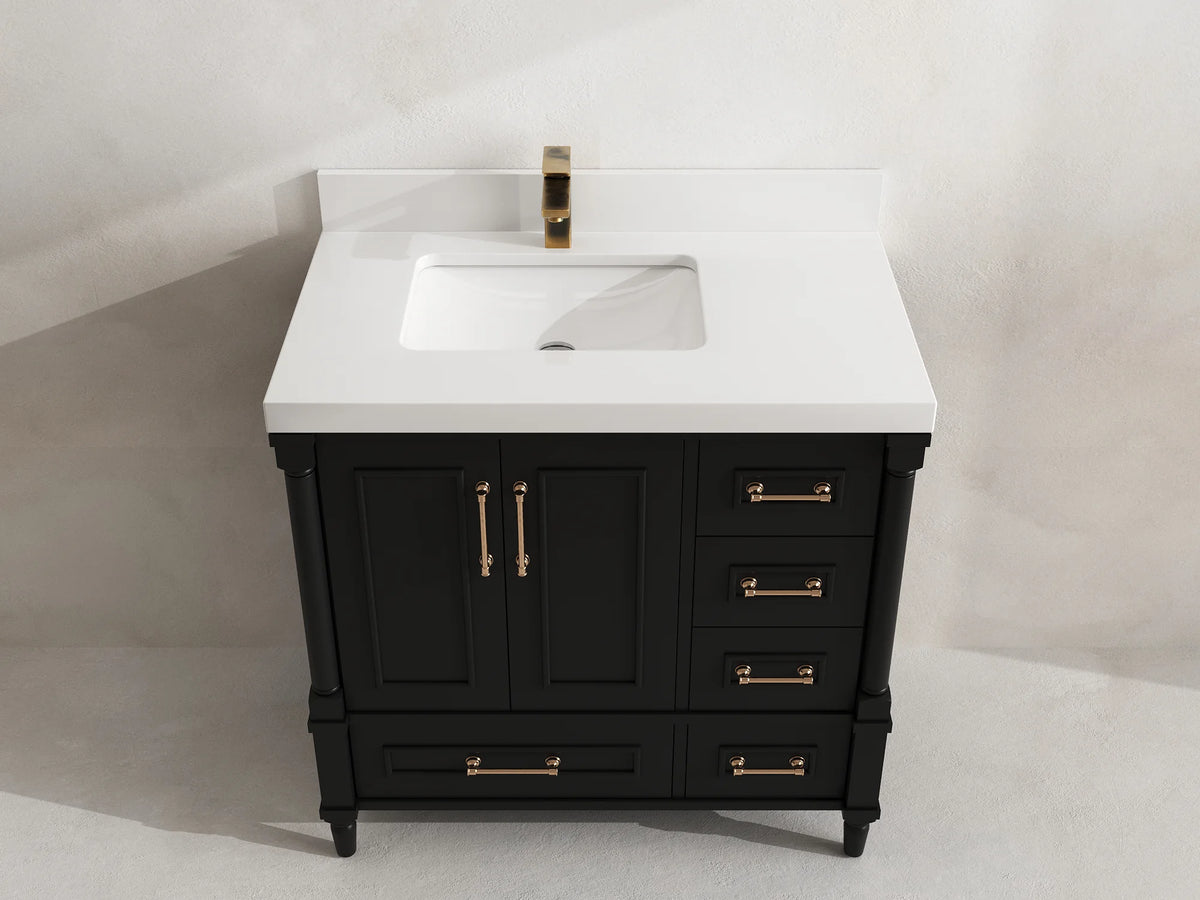 Aberdeen 36 in. W x 22 in. D Left Offset Sink Bathroom Vanity
