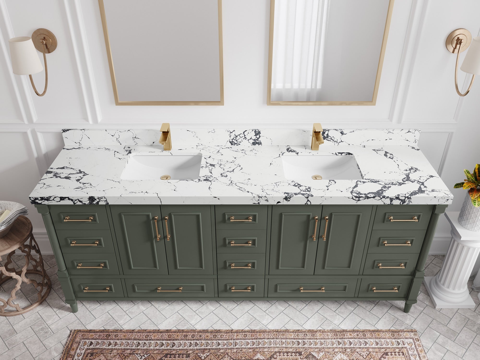 Aberdeen 84 in. W x 22 in. D Double Sink Bathroom Vanity
