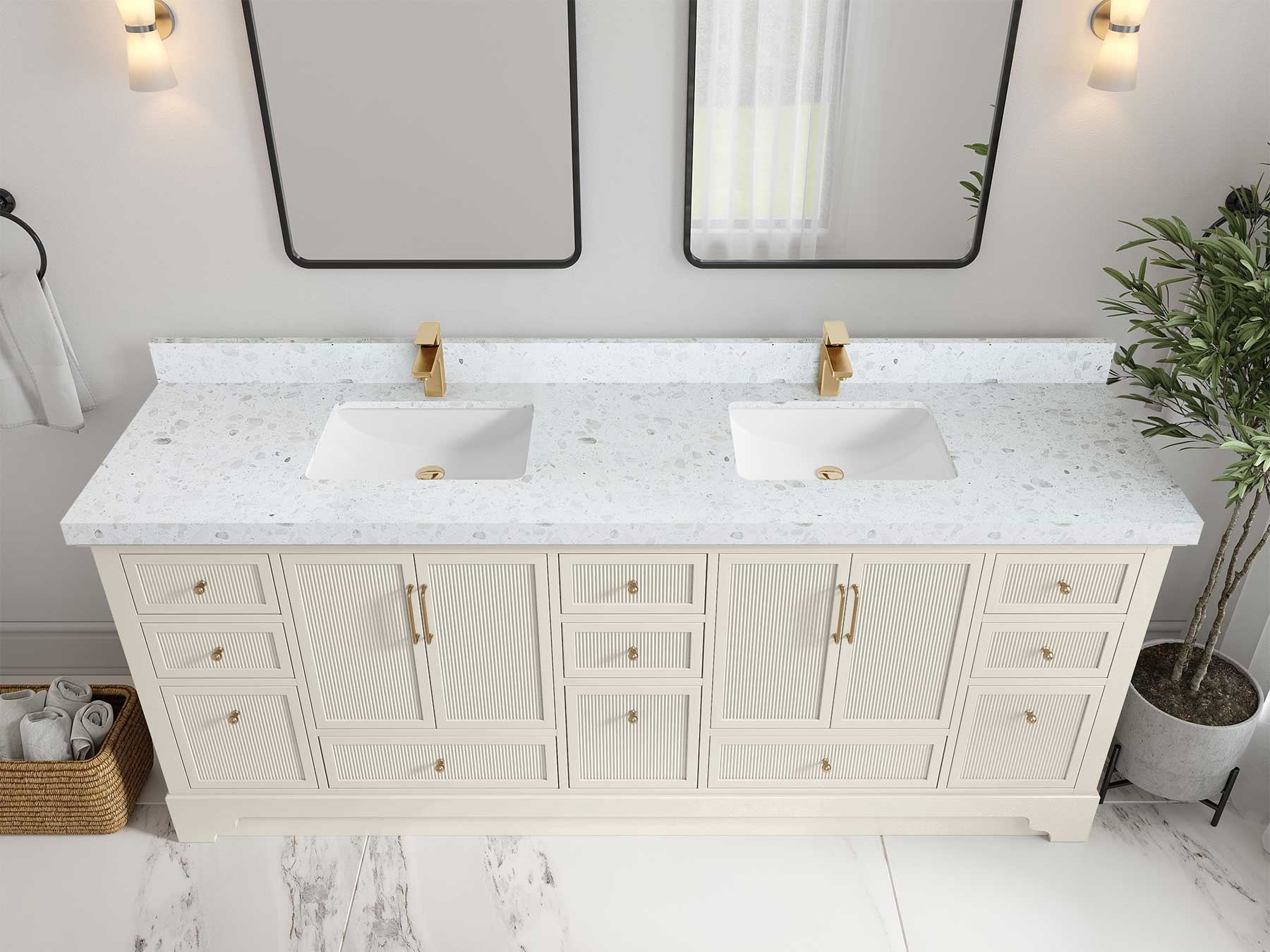 Alys 84 in. W x 22 in. D Double Sink Bathroom Vanity