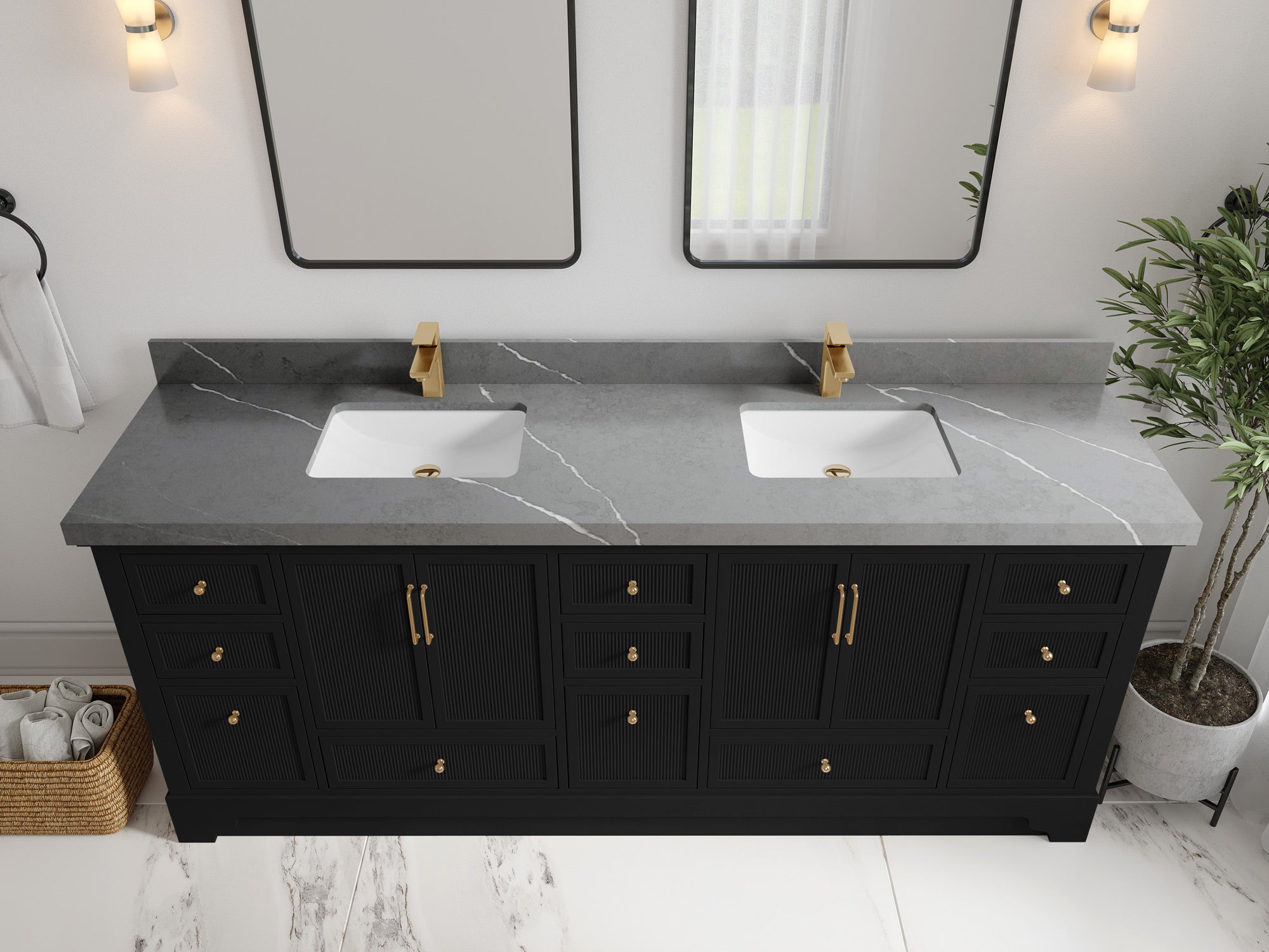 Alys 84 in. W x 22 in. D Double Sink Bathroom Vanity