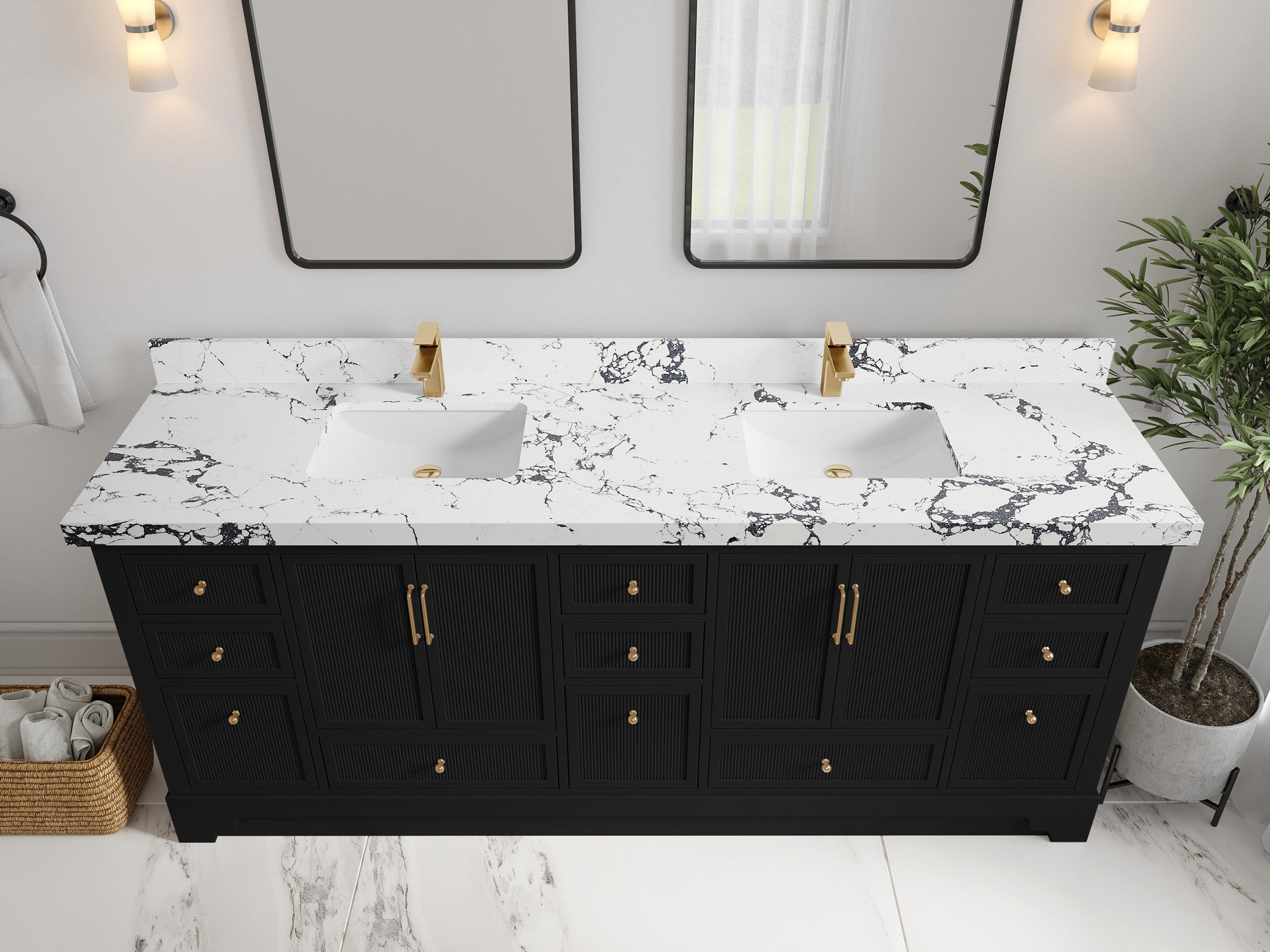 Alys 84 in. W x 22 in. D Double Sink Bathroom Vanity
