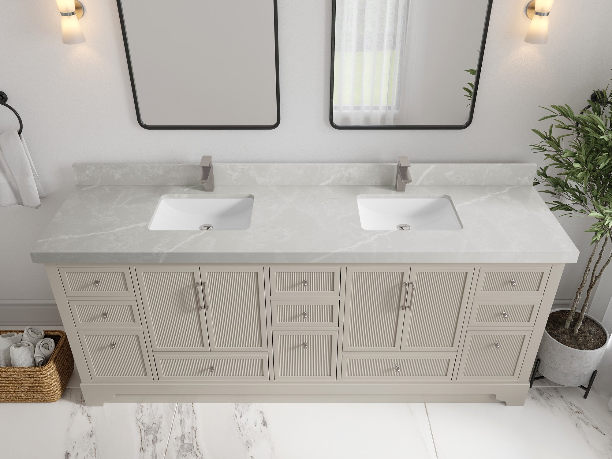 Alys 84 in. W x 22 in. D Double Sink Bathroom Vanity
