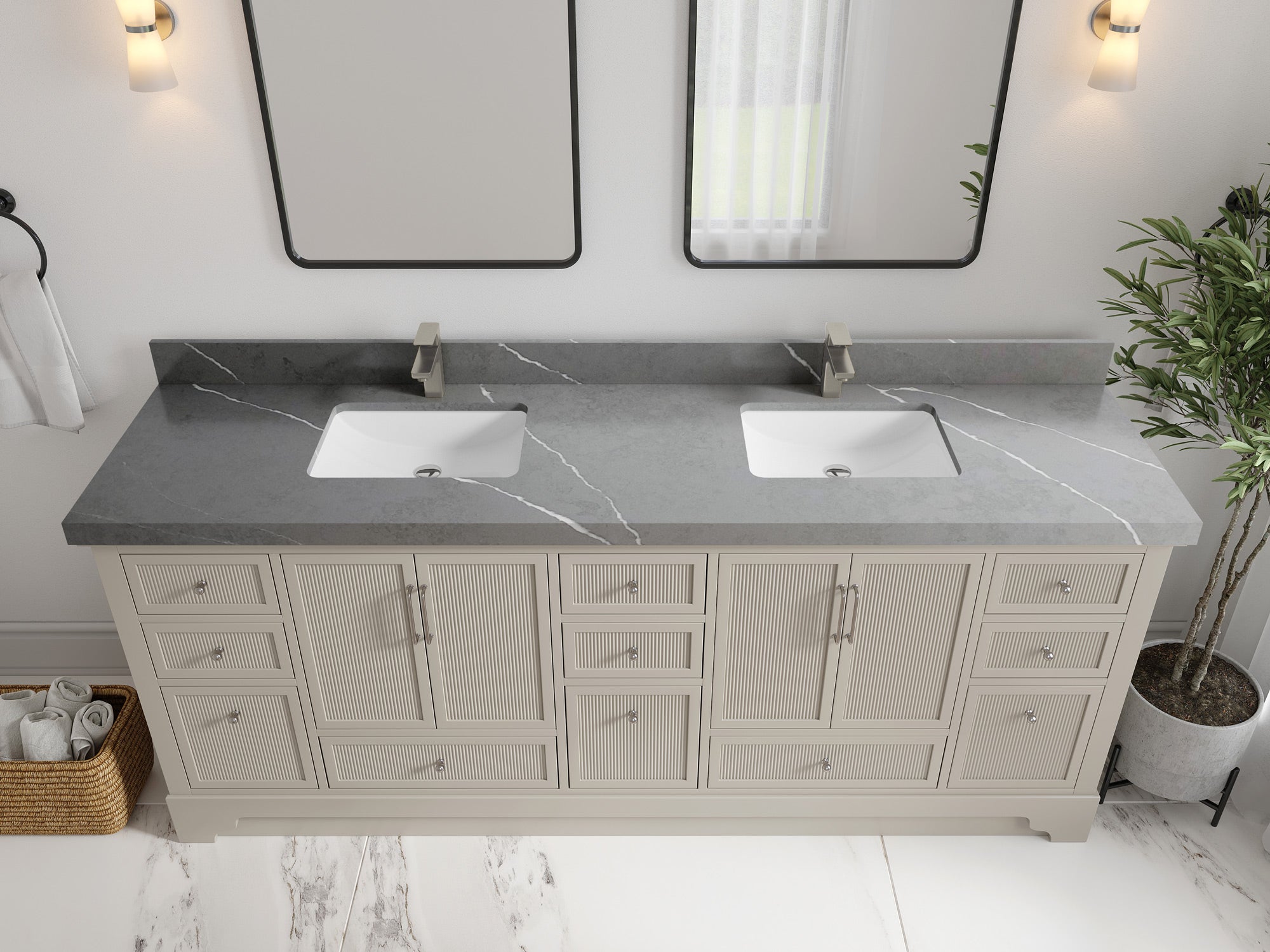 Alys 84 in. W x 22 in. D Double Sink Bathroom Vanity