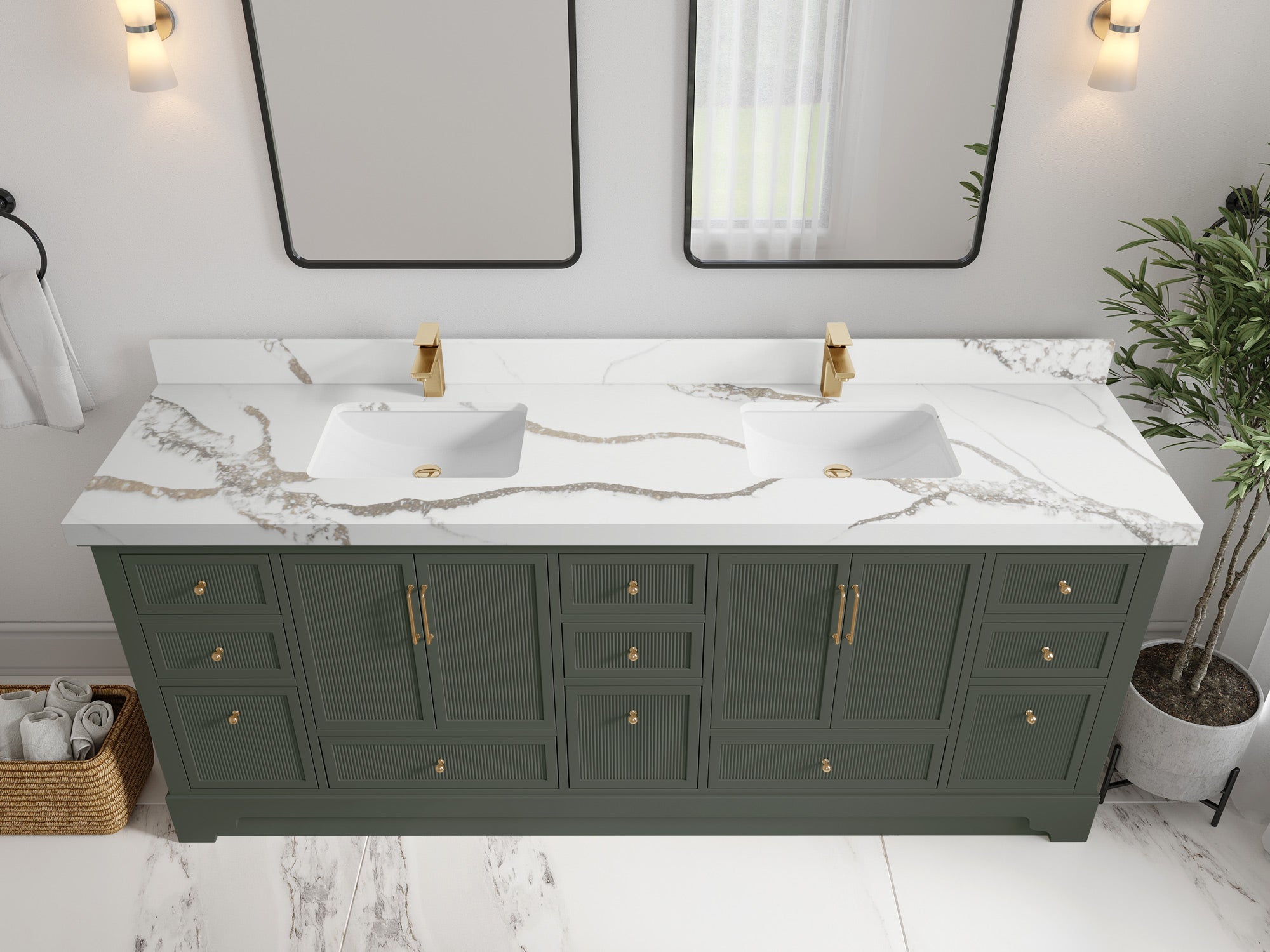 Alys 84 in. W x 22 in. D Double Sink Bathroom Vanity