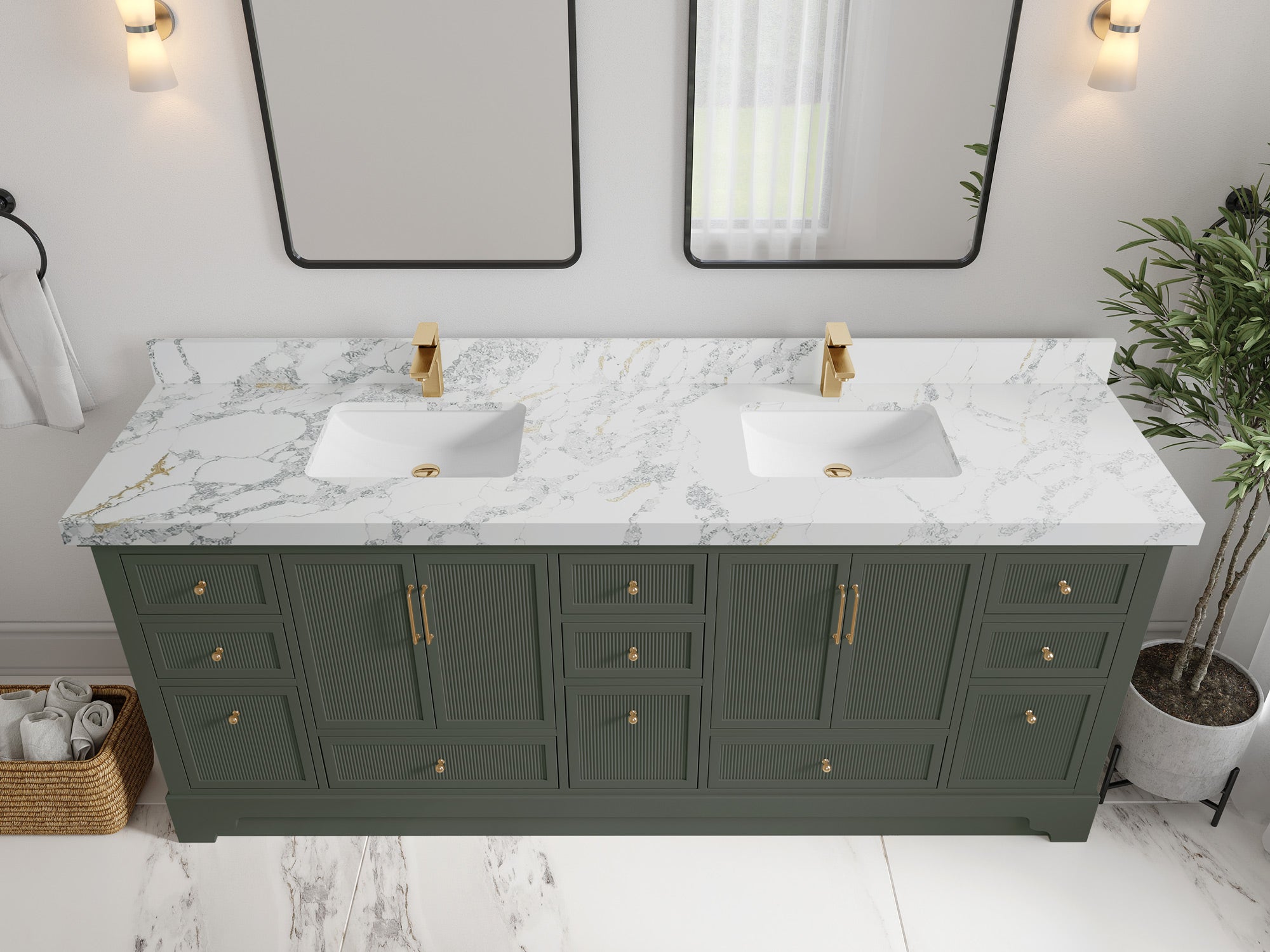 Alys 84 in. W x 22 in. D Double Sink Bathroom Vanity