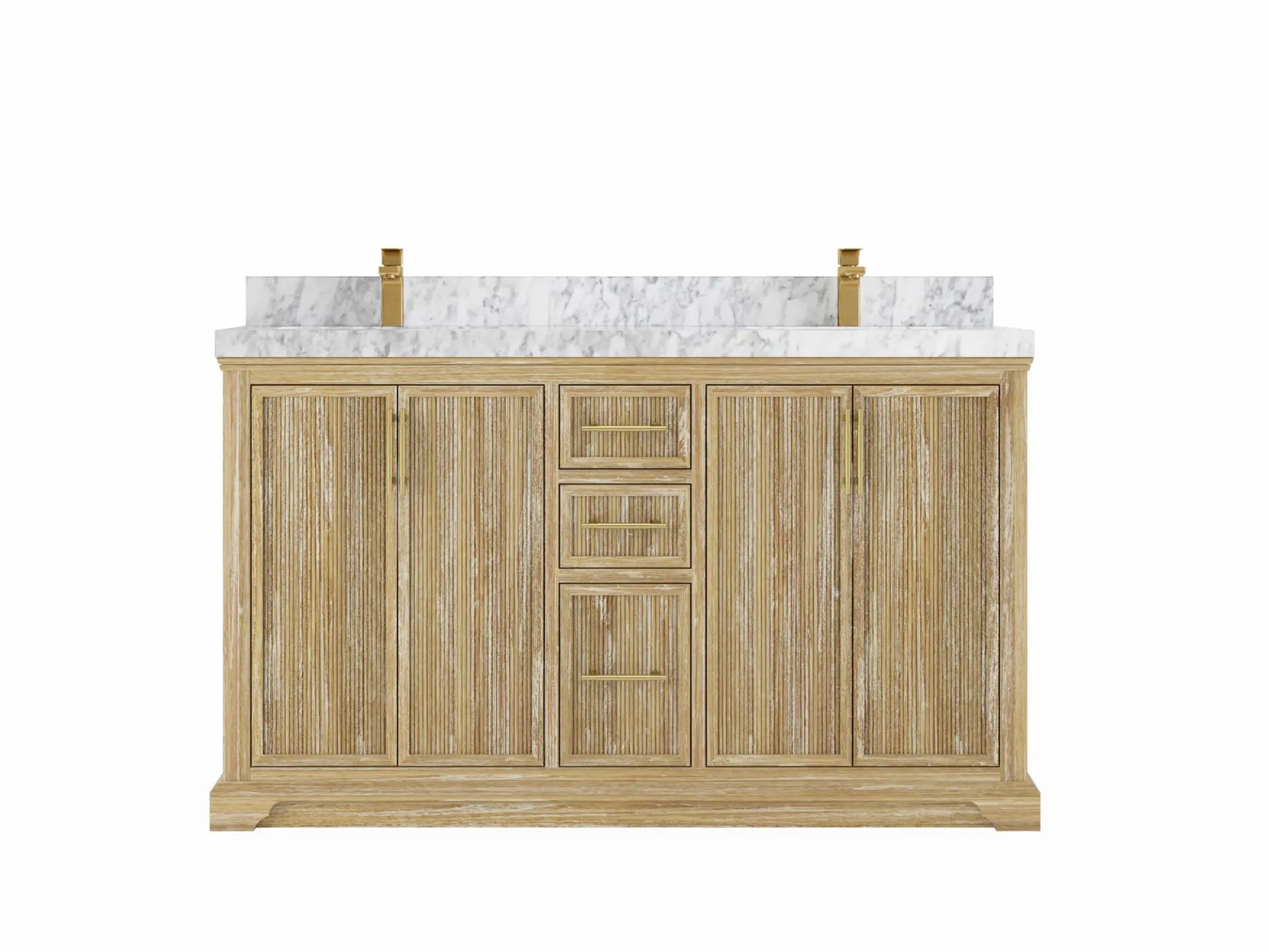 Alys Teak Wood 60 in. W x 22 in. D Double Sink Bathroom Vanity