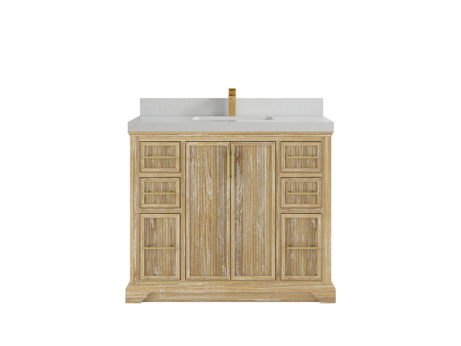 Alys Teak Wood 42 in. W x 22 in. D Single Sink Bathroom Vanity