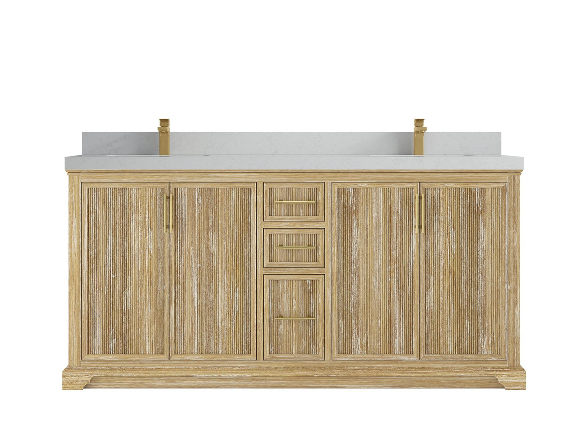Alys Teak Wood 72 in. W x 22 in. D Double Sink Bathroom Vanity