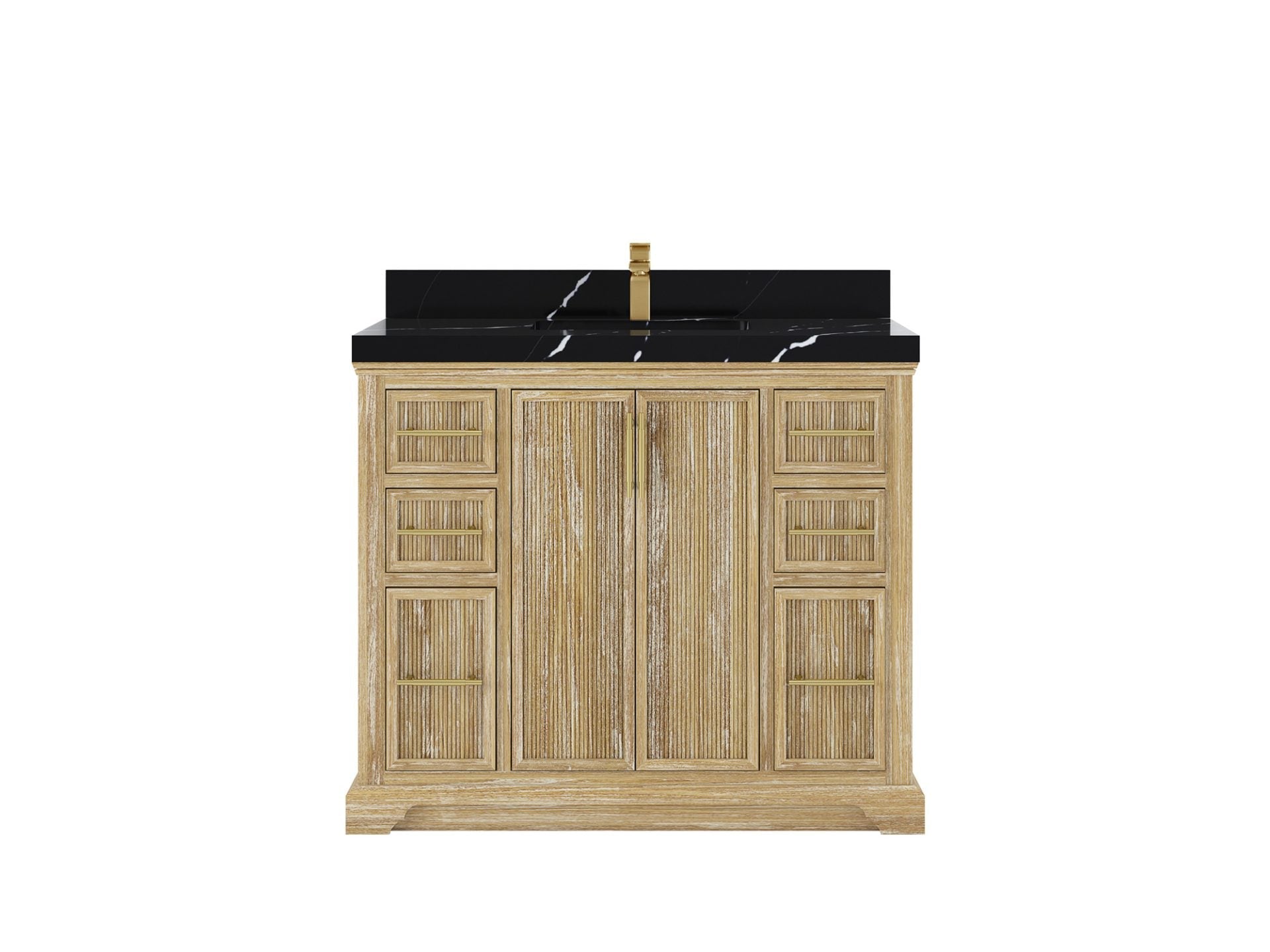 Alys Teak Wood 42 in. W x 22 in. D Single Sink Bathroom Vanity